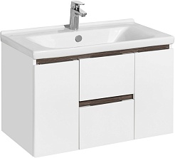 Акватон Мебель для ванной Рене 80 белая/грецкий орех – фотография-5