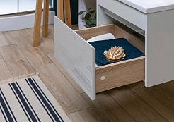 Aquanet Тумба с раковиной Токио 130 R подвесная – фотография-4