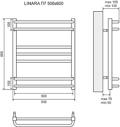 Lemark Полотенцесушитель водяной Linara П7 500x600 хром – фотография-5
