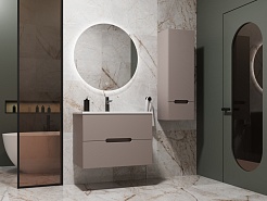 Style Line Шкаф пенал Матис 36 подвесной тауп темный – фотография-2