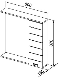 Aquanet Зеркальный шкаф "Доминика 80" белый – фотография-2
