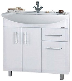 Водолей Мебель для ванной "Альфа 75" белая – фотография-2