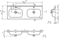 Brevita Мебельная раковина Onda 120 с двумя чашами – фотография-3