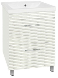 Style Line Мебель для ванной Ассоль 60 Люкс техно платина Plus	 – фотография-5