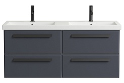 Cezares Тумба с раковиной Eco 120 с 4 ящиками grafito ручки матовые чёрные – фотография-1