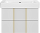Brevita Мебель для ванной Vega 80 подвесная белая/золото – фотография-19