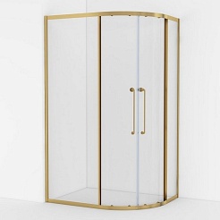 Cezares Душевой уголок Relax 304 RELAX-304-RH-2-120/90-C-BORO 120x90 профиль брашированное золото стекло прозрачное – фотография-3