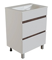 Mixline Тумба с раковиной Брикс 60 2 ящика белый/дуб вотан