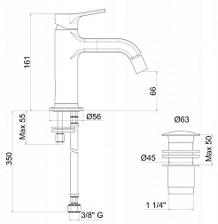 Cezares Смеситель для биде FUSION-MONO-BSM1-01-W0 – фотография-2