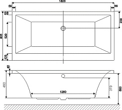 Excellent Акриловая ванна Pryzmat Lux 180x80 – фотография-4
