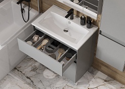 Акватон Мебель для ванной Форест 75 серый туманный – фотография-6