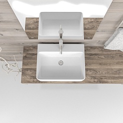 Esbano Раковина накладная Circon 52 белая – фотография-4