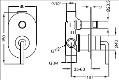 Cezares Смеситель ECO-VDIM-01-Cr для душа – фотография-2