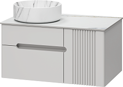 Brevita Тумба с раковиной Pallisandro 80 L подвесная серая матовая – фотография-4