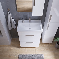 Grossman Мебель для ванной Нео 60 2 ящика белая – фотография-5