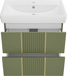 Brevita Мебель для ванной Vega 70 подвесная зеленая/золото – фотография-6