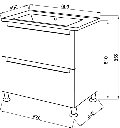 Ceruttispa Мебель для ванной Пьемонт 60 напольная с зеркальным шкафом – фотография-4