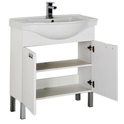 Aquanet Тумба с раковиной "Адель 80" белый – фотография-4