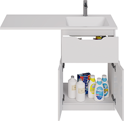 Dreja Мебель для ванной Vega 120 R под стиральную машину белая – фотография-9