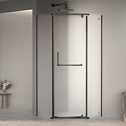 RGW Душевой уголок Passage PA-081B 120x120 профиль черный стекло матовое сатинат – фотография-2