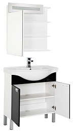 Aquanet Мебель для ванной "Адель 80" черная – фотография-6