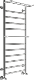 Terminus Полотенцесушитель водяной Хендрикс П12 500x1000 с полкой хром – фотография-2