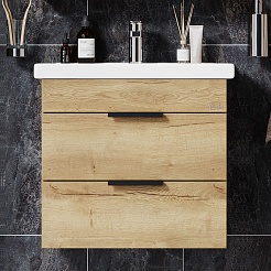 Onika Мебель для ванной Легран 50.3 подвесная дуб галифакс – фотография-6