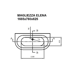 Фэма Акриловая ванна "Elena 168", ножки золото, покрытие RAL металлик  – фотография-6