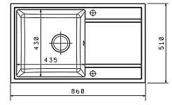 Florentina Мойка гранитная Липси 860 с крылом бежевый – фотография-2