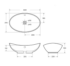 BelBagno Накладная раковина 60/37 BB1087 – фотография-4