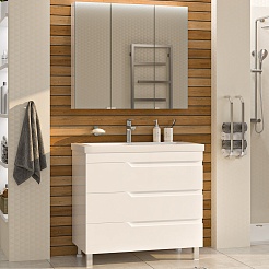 Misty Мебель для ванной Софт 90 белая – фотография-1