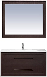 Misty Тумба с раковиной Марта 100 подвесная венге – фотография-2