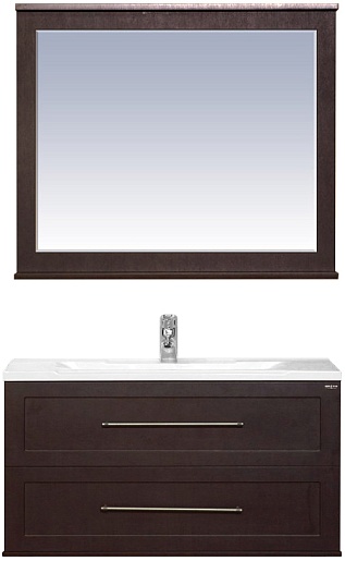 Misty Тумба с раковиной Марта 100 подвесная венге – фотография-2