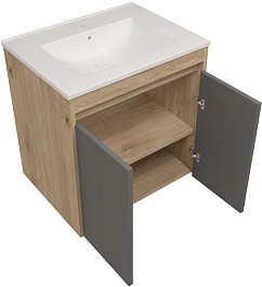 Teymi Тумба под раковину Netta 60 подвесная без фасада дуб – фотография-4