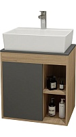 Teymi Тумба с раковиной Nura 70 дуб эврика/графит матовый T60530 раковина T50005