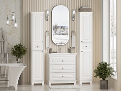 Misty Шкаф пенал Ларго 35 L белый матовый – фотография-5