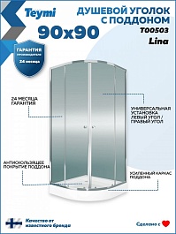 Teymi Душевой уголок Lina 90х90 с поддоном T00503 – фотография-10