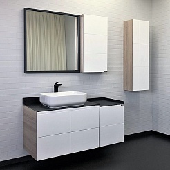 Comforty Шкаф подвесной Таллин 40 белый матовый/дуб натуральный – фотография-8