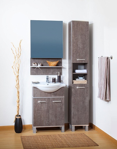 Бриклаер Мебель для ванной Карибы 60 дуб антик/сатин – фото-1