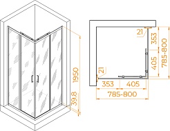 RGW Душевой уголок Passage PA-030 80x80 профиль хром стекло матовое сатинат – фотография-4