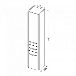 Aquanet Пенал для ванной Виченца 36 белый – фотография-8