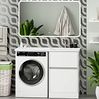 Misty Мебель для ванной с раковиной под стиральную машину Ингрид 120 R белая