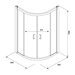 Excellent Душевой уголок 201 80x80 полукруглый – фотография-2