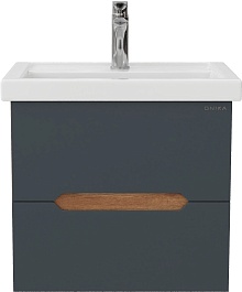 Onika Тумба под раковину Айленд 50 подвесная графит/дуб крафт – фотография-1