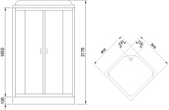 Royal Bath Душевая кабина HP RB 80HP7-WC 80x80 с г/м стекло матовое профиль белый – фотография-3