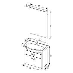 Aquanet Мебель для ванной "Ирис 65" 2 ящика – фотография-7