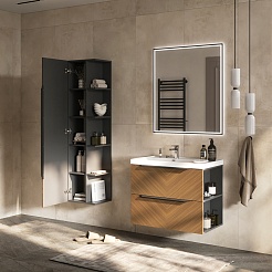 Equil Шкаф пенал Forest 40 R/L орех/графит – фотография-6