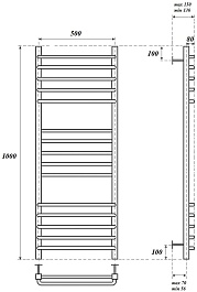 Point Полотенцесушитель водяной П15 500x1000 PN90150S хром – фотография-3