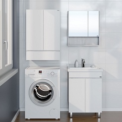 СанТа Тумба с раковиной Марс 60 белая/светлое дерево – фотография-5