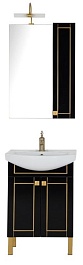 Aquanet Мебель для ванной "Честер 60" черный/золото (186336) – фотография-1
